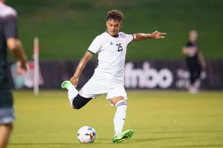 Theo Klein shoots for Omaha against Oakland University in 2022 at Caniglia Field