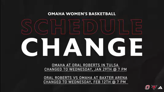 WOMENS SCHEDULE CHANGE VS ORU