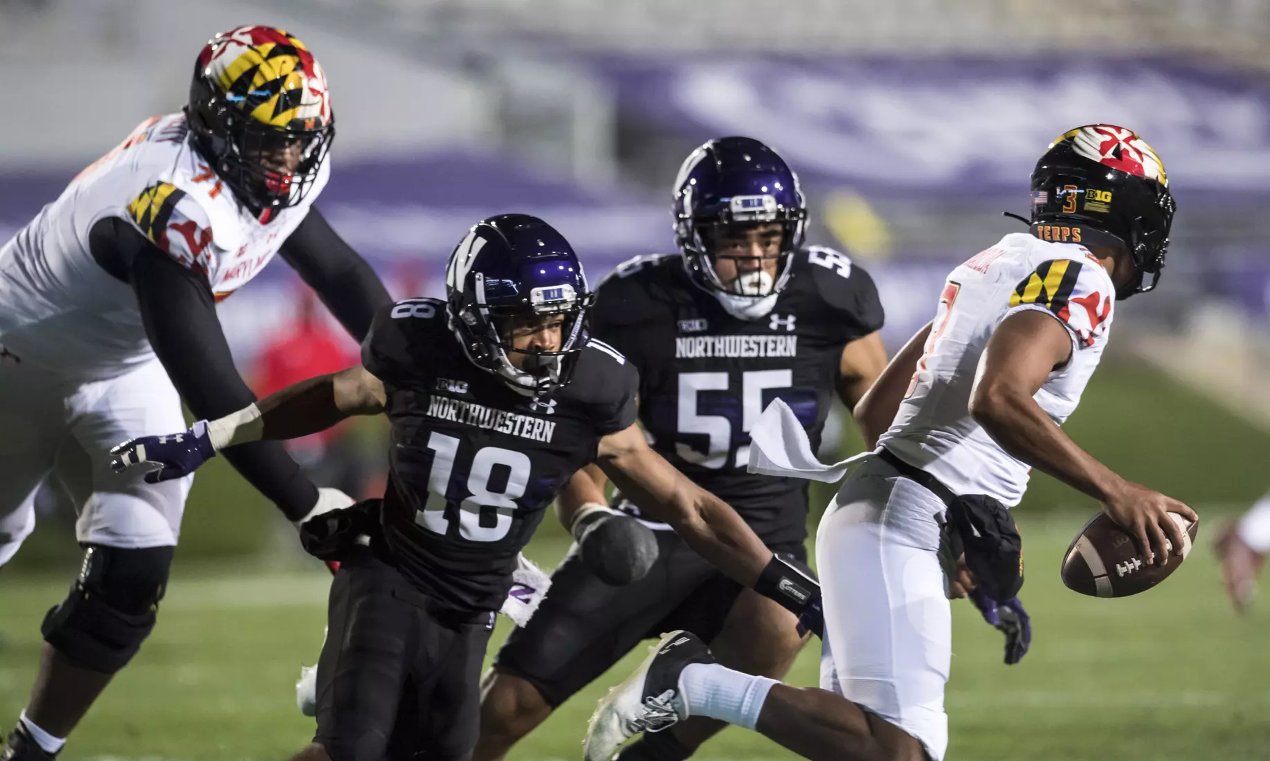 Northwestern University Football against Maryland Oct 24, 2020 in Evanston, Ill.