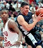 Steve Lepore (right) had 28 points Monday night against the California All-Stars