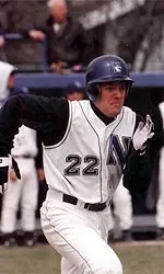 Pat Thompson had two<br>homeruns in the doubleheader<br>against Iowa, including the<br>game-winner in game two.