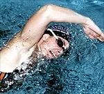 Courtney Allen took first in the 50 freestyle Friday night