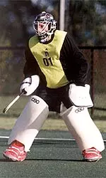 Senior Jessica Yates saved six in the final home game of her career