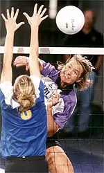 Senior outside hitter Carmen Burbach recorded 10 kills in the loss to Indiana.