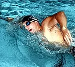Steve Harms finished 9th overall in the 400-yard IM by winning the consolation heat in a time of 3:55.35.