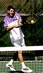 Josh Axler won in straight sets at No. 5 for his eighth conference victory