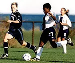 Enyo Dzata scored what proved to be the game-winner Friday at Utah State