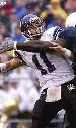 Penn State's Michael Haynes sacks Northwestern's Tony Stauss in the first half on Saturday, in State College, Pa.