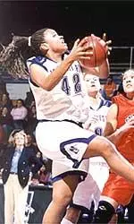 Senior Leslie Dolland scored all 10 of her points in the second half
