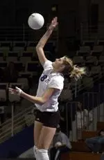 Sarah Ballog recorded a team-high seven kills Friday night.