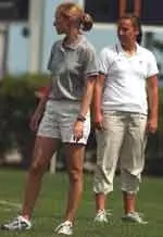 Erin Hussey (right), here with Jenny Haigh, is leaving for Santa Clara