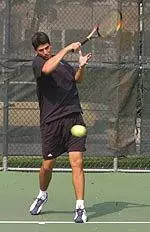 Sophomore Chuck Perrin defeated the Hawkeyes' Johan Bergenas, 6-4, 6-1, Sunday as NU defeated Iowa, 4-3.
