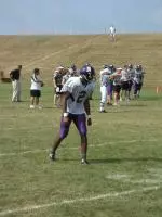 Wide receiver Ashton Aikens awaits the snap at Wednesday morning's practice