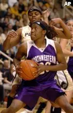 Ifeoma Okonkwo scored 14 points and added 10 rebounds in Northwestern's 76-61 loss to Iowa on Thursday.