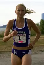 Senior Diana Hossfeld runs at Big Tens for the last time Sunday.