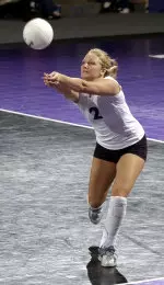 Junior Lizzie Carlson led the Wildcats' defense with seven digs against Minnesota.