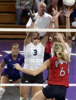 Senior Leah Delcourt has recording a team-leading nine solo blocks in limited action this year.