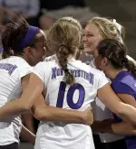 The Wildcats' #10 Lindsay Anderson recorded 25 kills in helping NU earn its 10th win of the season Saturday night.