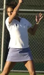 Alexis Prousis gave NU its lone win in singles, a 6-1, 6-1 rout at No. 4.