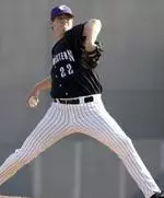 Senior Dan Konecny retired the first 14 hitters in NU's Sunday game one victory.