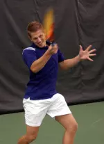 Sophomore Christian Tempke provided the clinching singles victory against DePaul Saturday night, running Northwestern's all-time record to 16-0 agains the Blue Demons.