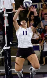 Junior Lauren Greenwood had a career-best 16 digs en route to a double-double Saturday night at Michigan State.