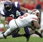 Herschel Henderson, shown here making a tackle on Wisconsin's Brian Calhoun, was named the Big Ten's Defensive Player of the Week on Monday.