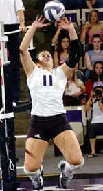 Junior Lauren Greenwood had 27 assists and 10 digs Saturday night for her first-career double-double.