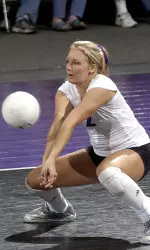 Senior Lizzie Carlson picked up her 1,000th-career dig Saturday night at Iowa.