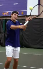 Sophomore Matt Christian won his fourth-straight singles match Saturday, improving to 4-3 on the season.