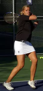 Senior Kristi Roemer (pictured) and junior Alexis Prousis remained a perfect 3-0 as a doubles tandem despite Northwestern's 5-2 loss to Georgia.