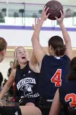 Kelly Rae Finley and the men's and women's basketball teams compete in the Wheels of Change event on Saturday. Photo courtesy of Jerry Lai.