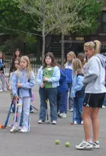 Northwestern brought the game of field hockey to more than 100 participants last month as part of the Girls in the Game program.