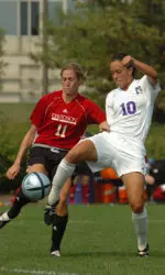 Freshman Jenny Dunn (pictured) tallied both of NU's goals on the night.