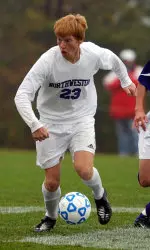 Senior Kevin Earnest took one of NU's two shots on goal Sunday at Michigan.