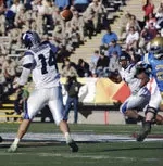 Brett Basanez attempts a pass in the 72nd Vitalis Sun Bowl.