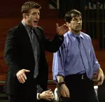 Andrew Pariano (left) with head coach Tim Cysewski