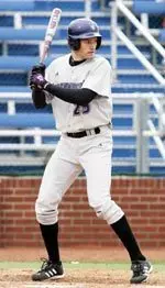 Stanley Finch hit his first double in NU's 11-0 game one loss.