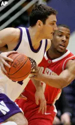Vedran Vukusic drives past Ohio State's J.J. Sullinger during the first half. (AP Photo/Brian Kersey)