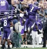 Rasheed Ward (left) caught a pair of passes Saturday, including a scrimmage-long 41-yarder.