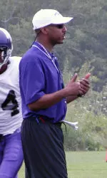 Offensive coordinator Garrick McGee at a recent practice in Kenosha.