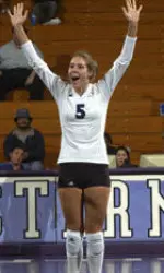 Stephanie Jurivich notched a double-double Friday night against Iowa with a match-high 12 kills and 36 assists.