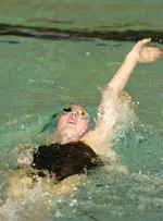 Freshman Genny Szymanksi won both backstroke races for the 'Cats Saturday against Ohio State, including a season-best time of 57.58 in the 100.