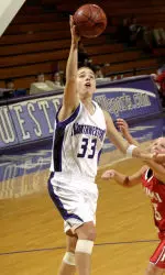 Junior Sara Stutz led NU with 16 points Thursday night.
