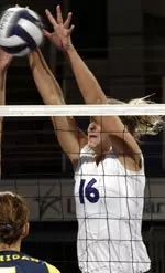 Junior Chelsy Hyser caught fire late in game four, but NU could not pull off the comeback.