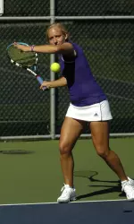 Keri Robison teamed up with Nazlie Ghazal as one of four Wildcat tandems to reach the round of 16 at the Midwest Regionals on Friday.