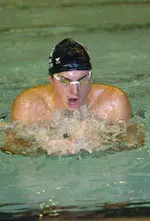 John Franklin swam on both of the winning relays Saturday afternoon against UIC.