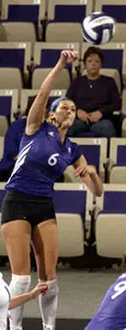 Courtnie Paulus helped the volleyball team to two conference wins over the weekend with 27 kills and 26 digs in the two matches.