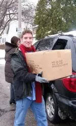 Food is collected and transported to Family Focus of Evanston.