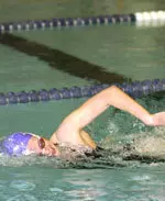 Junior Andrea Hupman swam an NCAA 'A' cut to take third in the 100 free Saturday night.